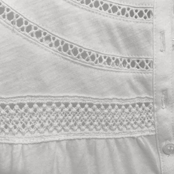 LOFT White Ruffled Sleeveless Top Crotched Detailing M (A-003) - Picture 3 of 6